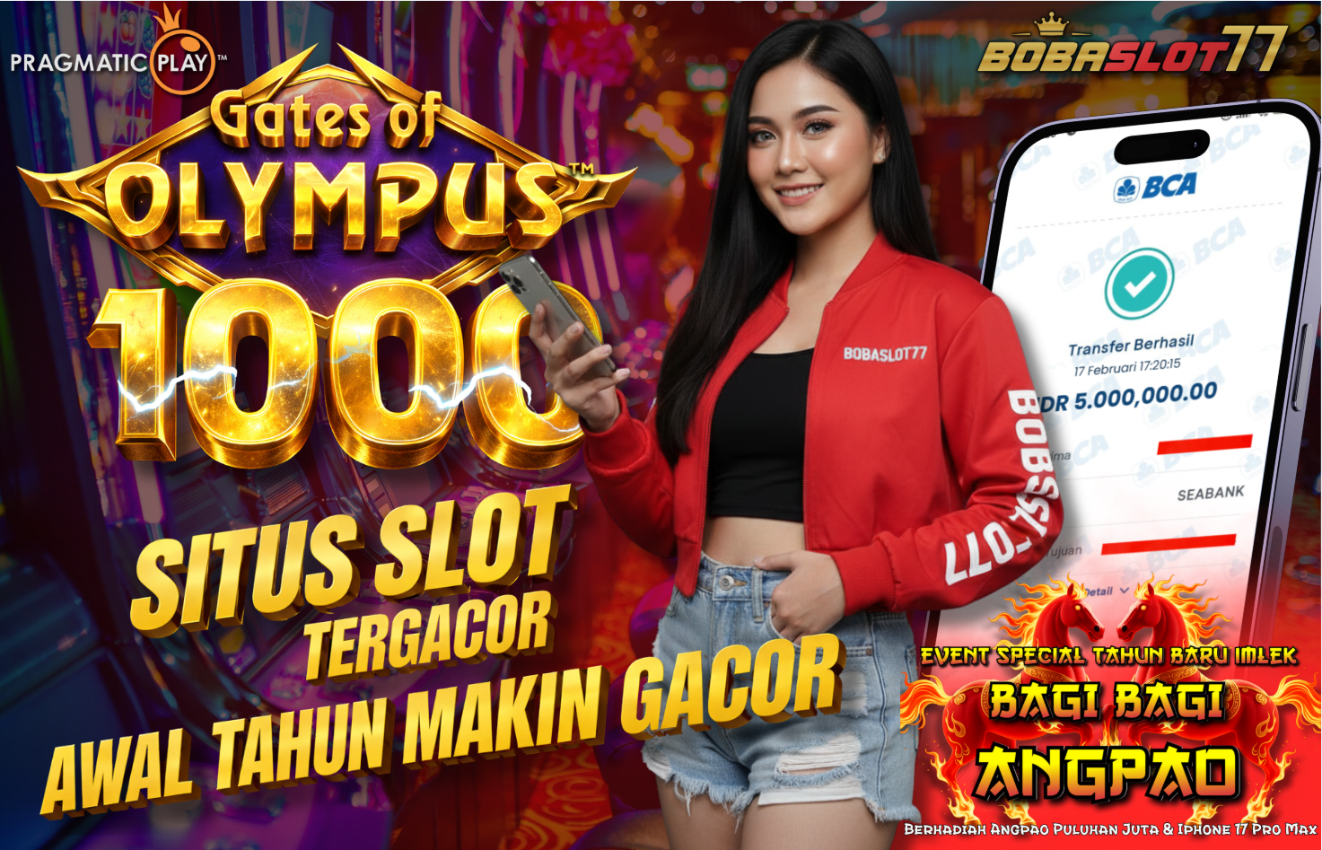 Selamat kepada user id : de***a Wede Rp 5.000.000 di Game GATES OF OLYMPUS 1000 PRAGMATIC PLAY Cair Gk Sampe 1 Menit! Menang Mudah di Bobaslot77